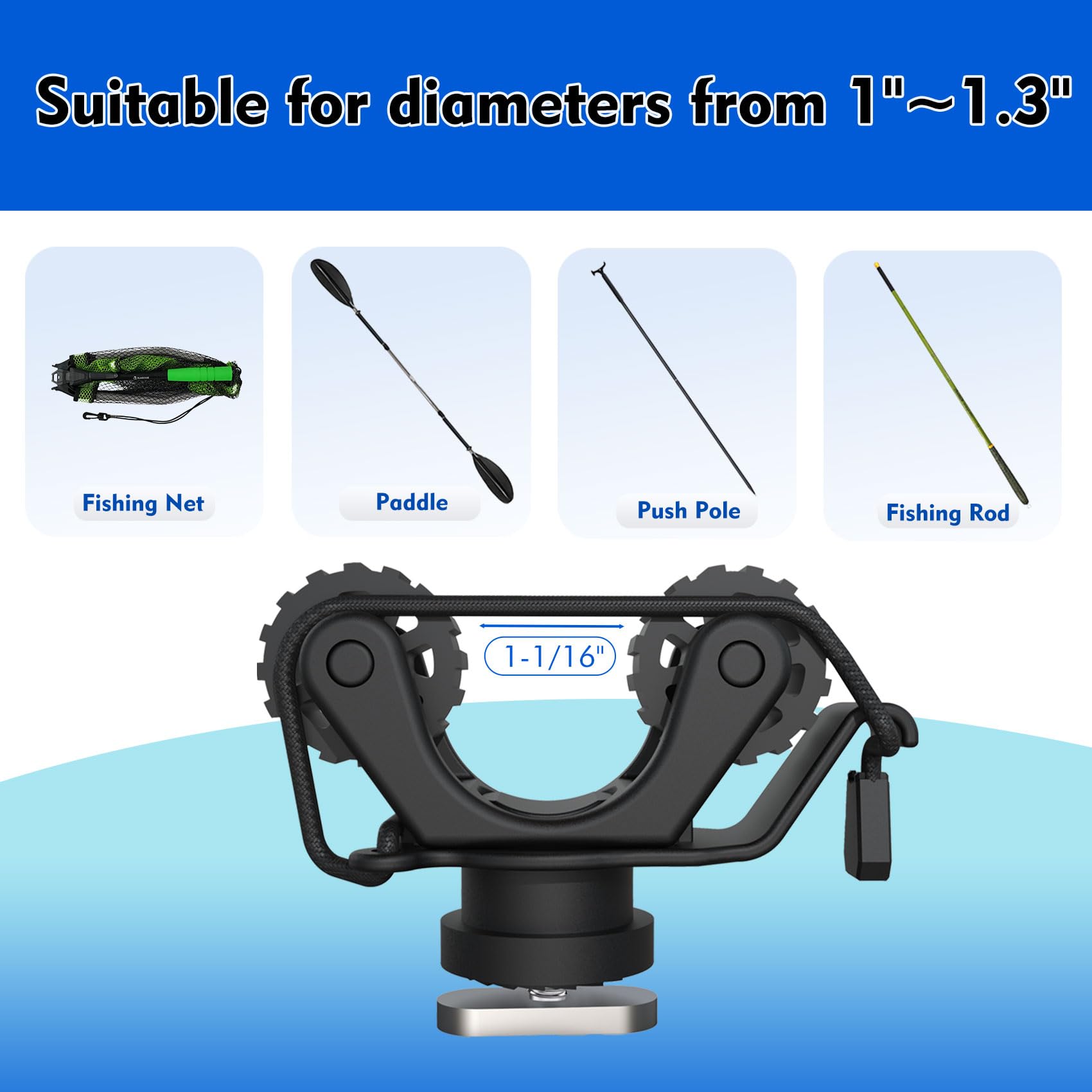 Suporte de remo para trilho de - Fishing Kayak Rod Holder avaliação e preço